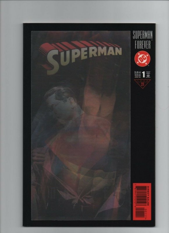 Superman Forever #1 - Lot of 2 Lenticular & Direct Edition - 1998 (Grade 9.0) WH (1998), raw comic book in 9.0 condition — front cover