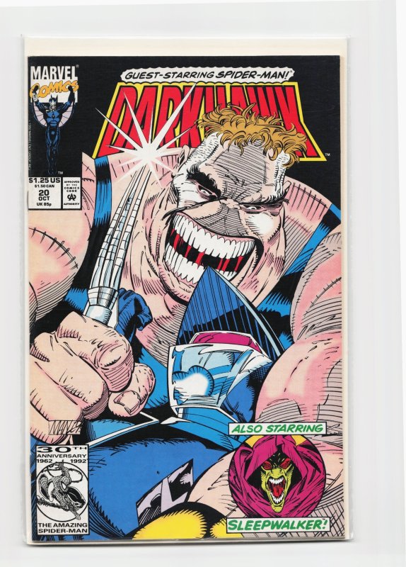 Darkhawk #20 (Marvel Comics, 1992), raw, ungraded comic book — front cover