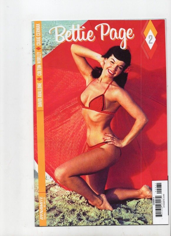 Bettie Page #2 (Dynamite Entertainment, 2017), raw comic book in NM+ 9.6 condition — front cover