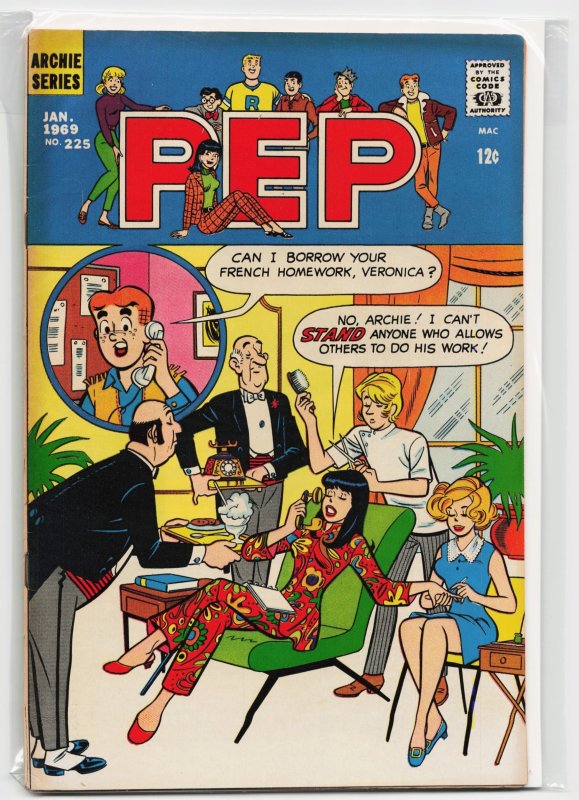 Pep Comics #225 (Archie Comics, 1969), raw, ungraded comic book — front cover