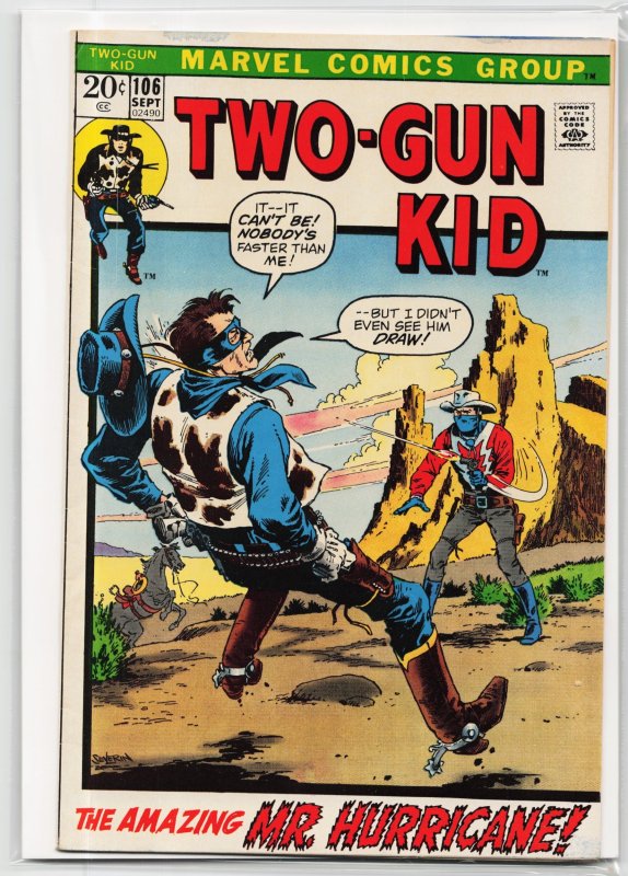 Two-Gun Kid #106 (Marvel Comics, 1972), raw, ungraded comic book — front cover