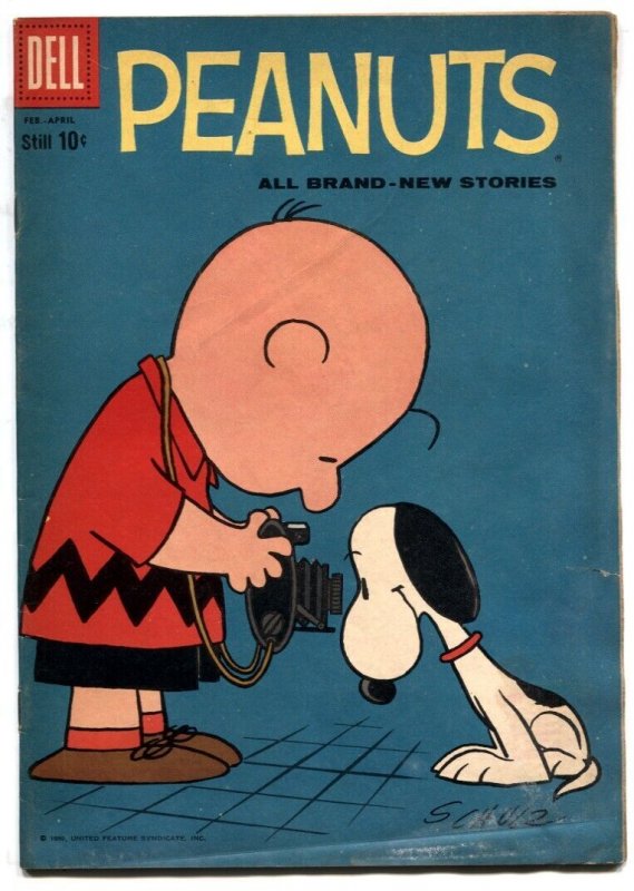 Peanuts #4 (1960), raw comic book in VG condition — front cover