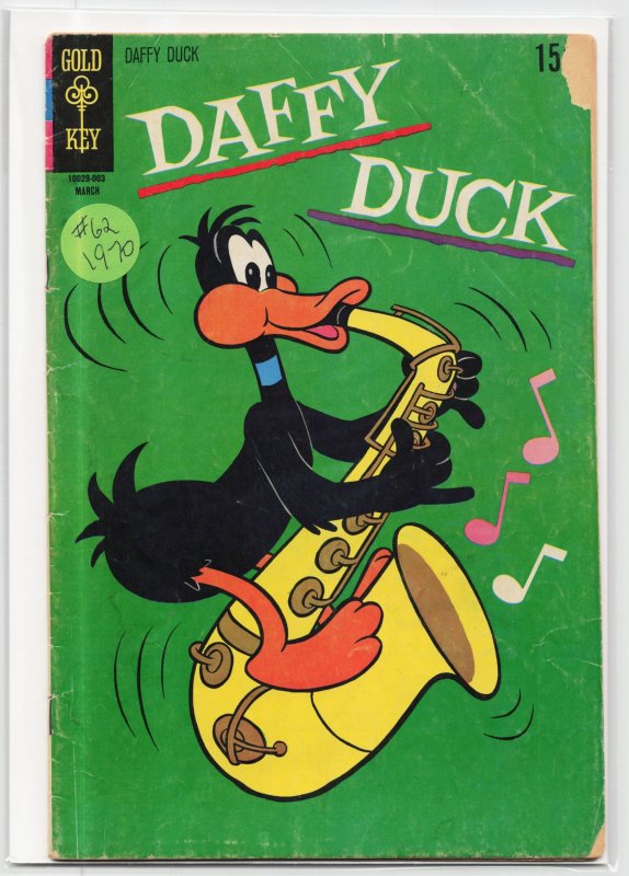 Daffy Duck #62 (Gold Key, 1970), raw, ungraded comic book — front cover