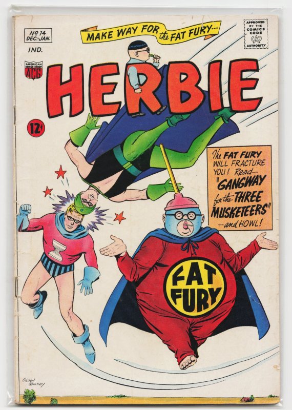 Herbie #14 (ACG, 1966), raw, ungraded comic book — front cover