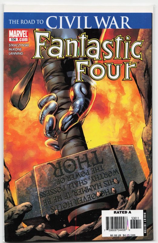 Fantastic Four #536 (Marvel Comics, 2006), raw, ungraded comic book — front cover