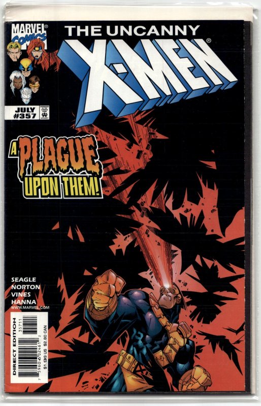 The Uncanny X-Men #357 (Marvel Comics, 1998), raw, ungraded comic book — front cover