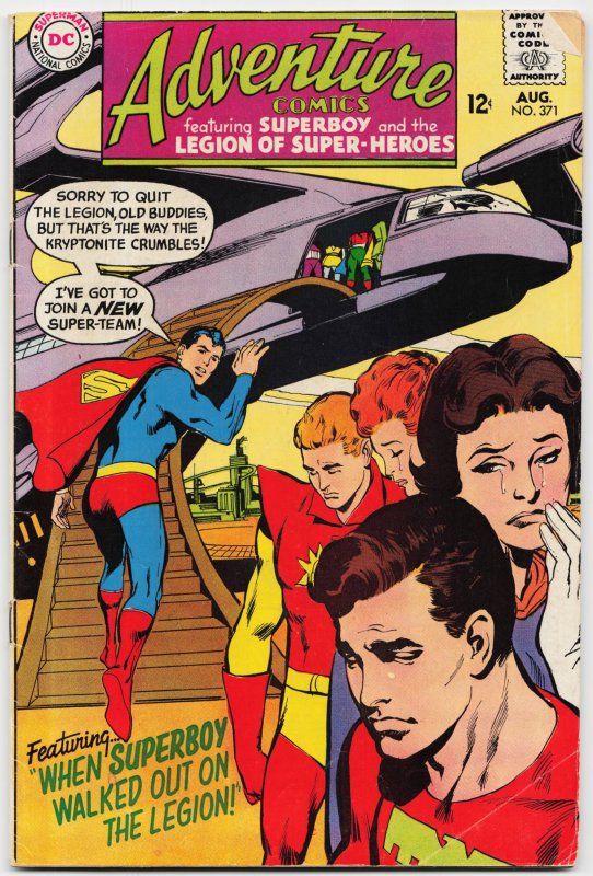 Adventure Comics #371 (DC Comics, 1968), raw, ungraded comic book — front cover