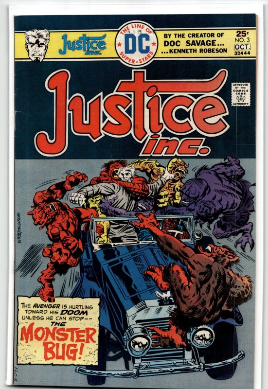 Justice, Inc #3 (DC Comics, 1975), raw, ungraded comic book — front cover