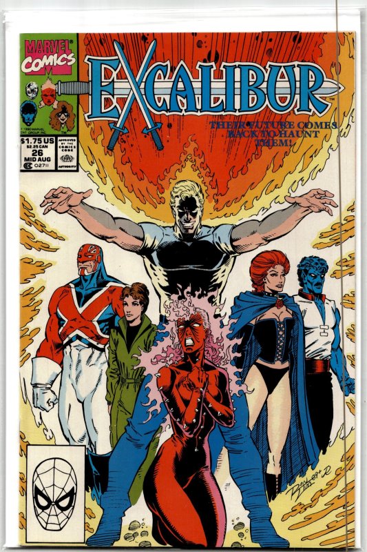 Excalibur #26 (Marvel Comics, 1990), raw, ungraded comic book — front cover