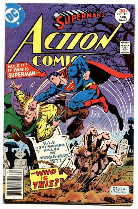 Action Comics #470 (DC Comics, 1977), raw, ungraded comic book — front cover