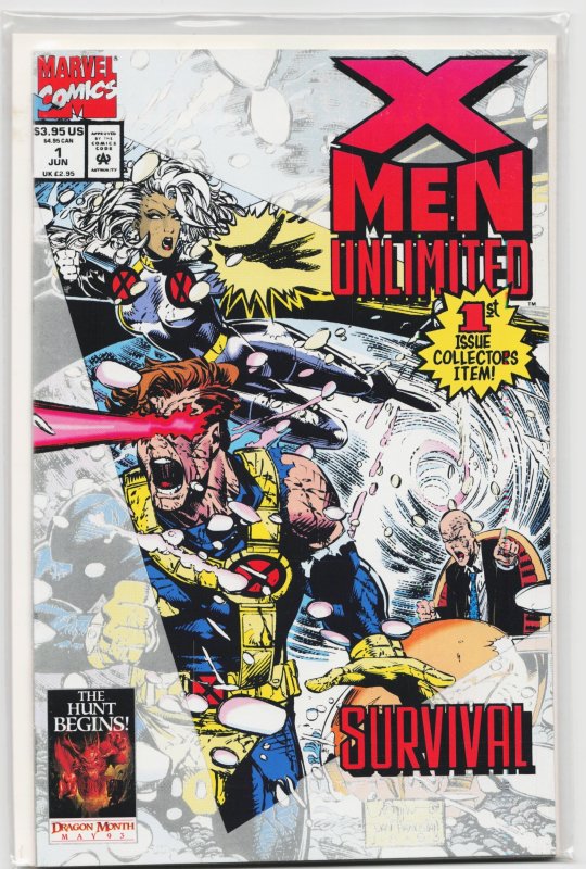 X-Men Unlimited #1 (Marvel Comics, 1993), raw, ungraded comic book — front cover