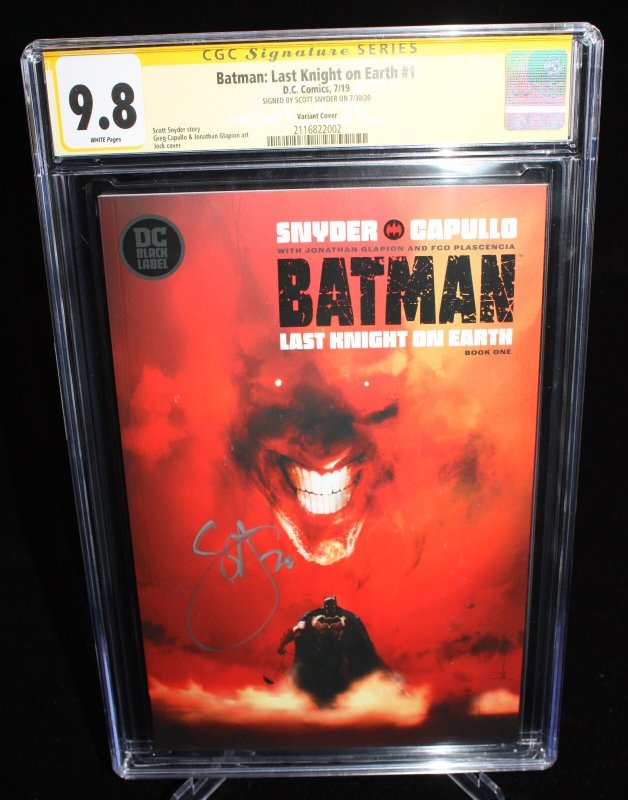 Batman: Last Knight on Earth #1 (DC Comics, 2019), CGC 9.8 graded comic book — front cover in its holder