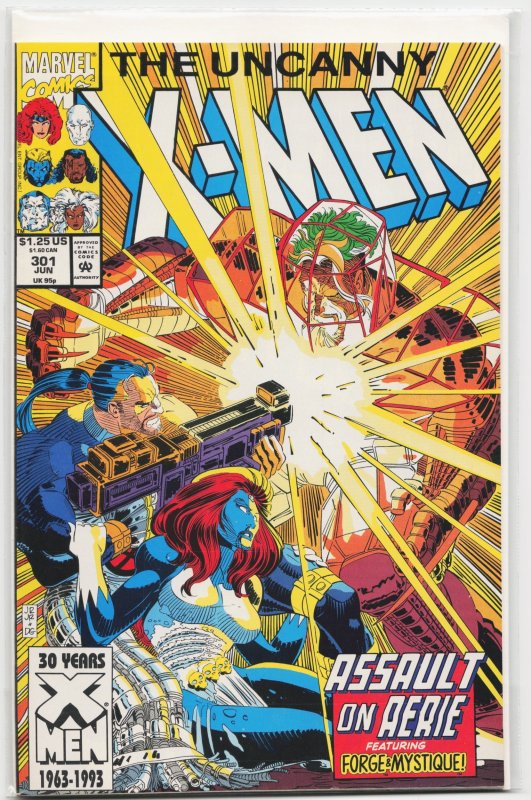 The Uncanny X-Men #301 (Marvel Comics, 1993), raw, ungraded comic book — front cover