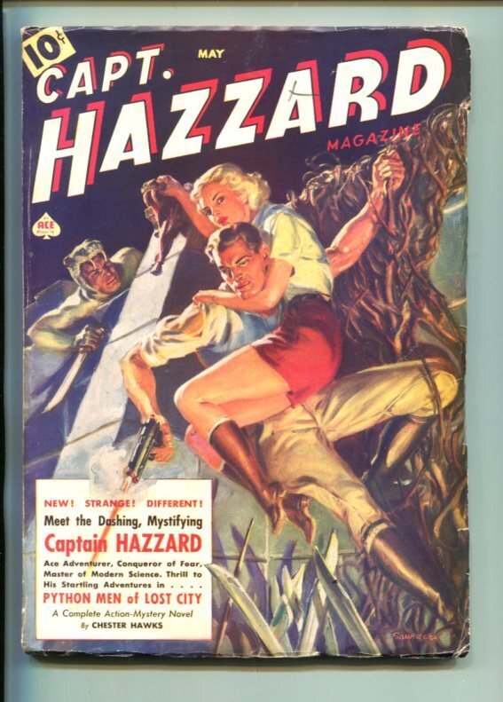 Pulp: Capt. Hazzard #1-05/1938-Norman Saunders-Python MEN OF Lost CITY-vf Minus, raw, ungraded comic book — front cover