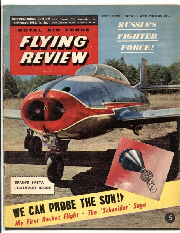 Pulp: Royal Air Force Flying Review February 1959- Probe the Sun (1959), raw, ungraded comic book — front cover
