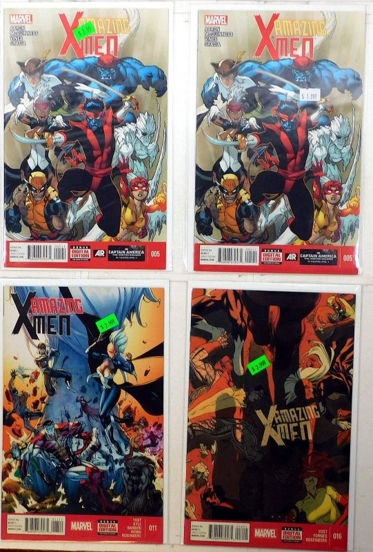 Amazing X-Men Lot of 4 #5 x2, 11, 16 (2014) Marvel Comics 1st Print Comic Books (Marvel Comics, 2014), raw, ungraded comic book — front cover