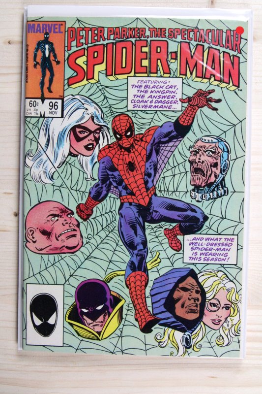 Peter Parker, the Spectacular Spider-Man #96 (Marvel Comics, 1984), raw comic book in NM- 9.2 condition — front cover