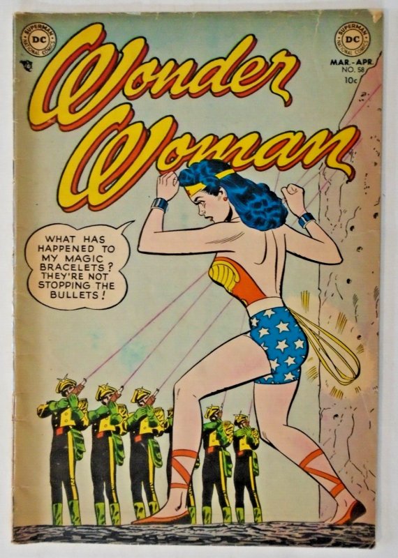 Wonder Woman (1953 DC) #58v (1953), raw, ungraded comic book — front cover