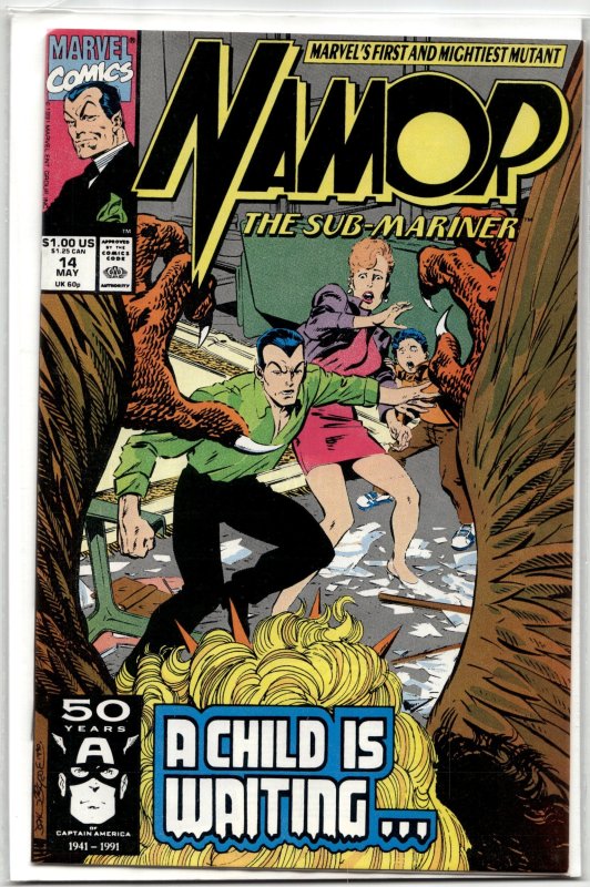 Namor, the Sub-Mariner #14 (Marvel Comics, 1991), raw, ungraded comic book — front cover