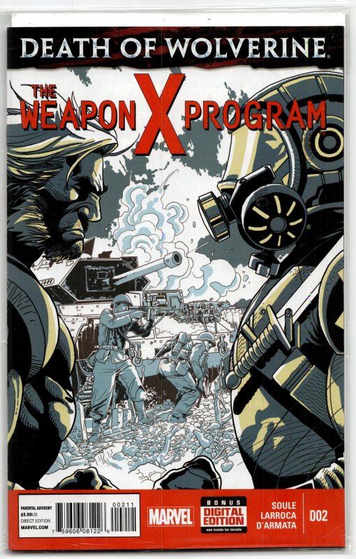 Death of Wolverine: The Weapon X Program #2 (Marvel Comics, 2015), raw, ungraded comic book — front cover