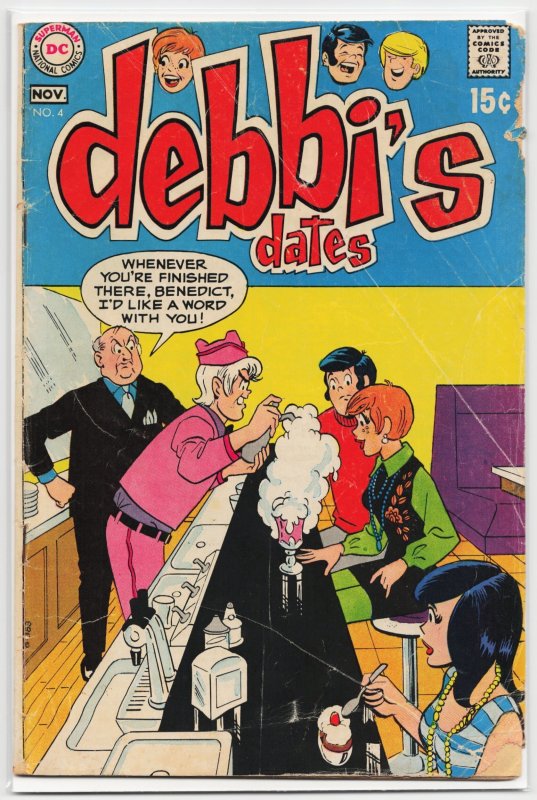 Debbi's Dates #4 (1969), raw, ungraded comic book — front cover