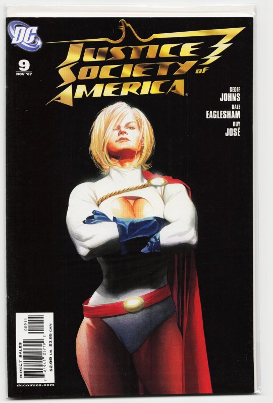 Justice Society of America #9 (DC Comics, 2007), raw, ungraded comic book — front cover