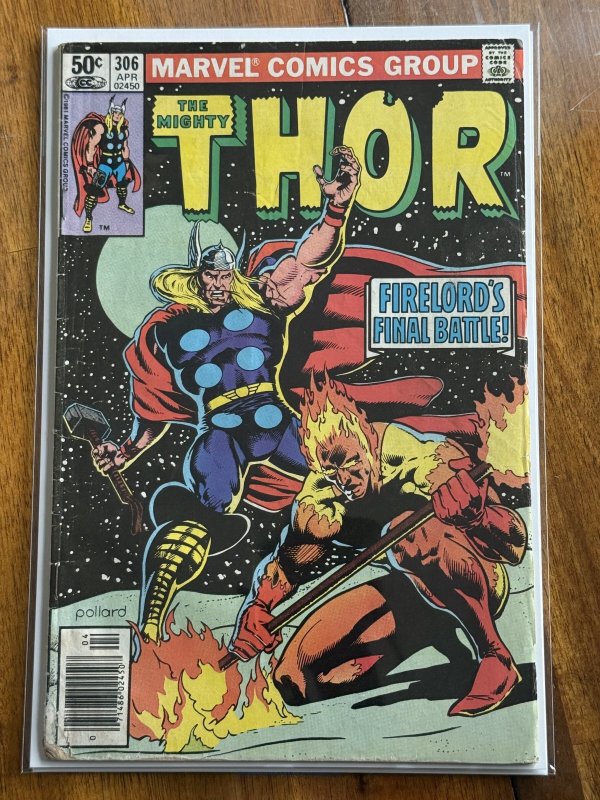 The Mighty Thor #306 (Marvel Comics, 1981), raw comic book in VG 4.0 condition — front cover