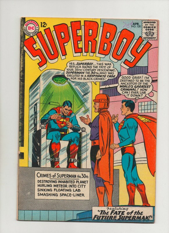 Superboy #120 (DC Comics, 1965), raw comic book in 4.5 condition — front cover
