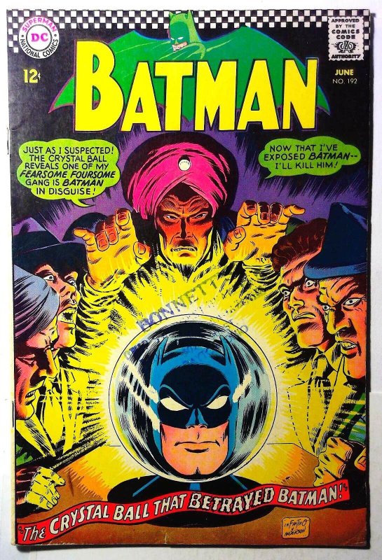 Batman #192 (DC Comics, 1967), raw, ungraded comic book — front cover