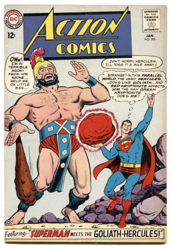 Action Comics #308 (DC Comics, 1964), raw comic book in VG+ condition — front cover