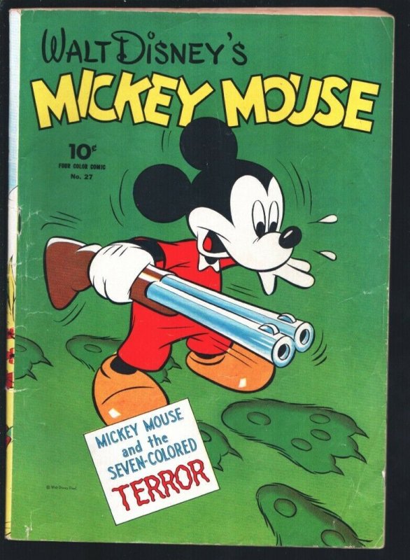 Mickey Mouse-Four Color Comics-#27-1943-Dell-Seven Colored Terror-Early Micke... (Dell, 1943), raw, ungraded comic book — front cover