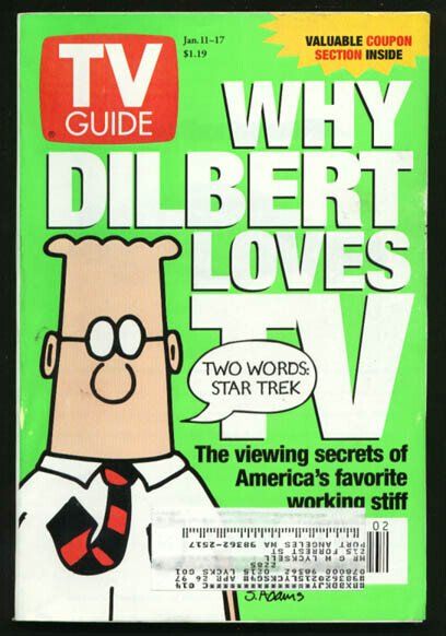 Mag: TV Guide 01/11/1997-Why Dilbert Loves Tv/oj's Trial G/vg, raw comic book in VG condition — front cover