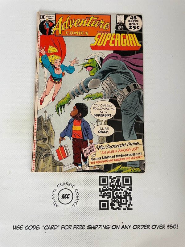Adventure Comics #411 (DC Comics), raw comic book in VF condition — front cover