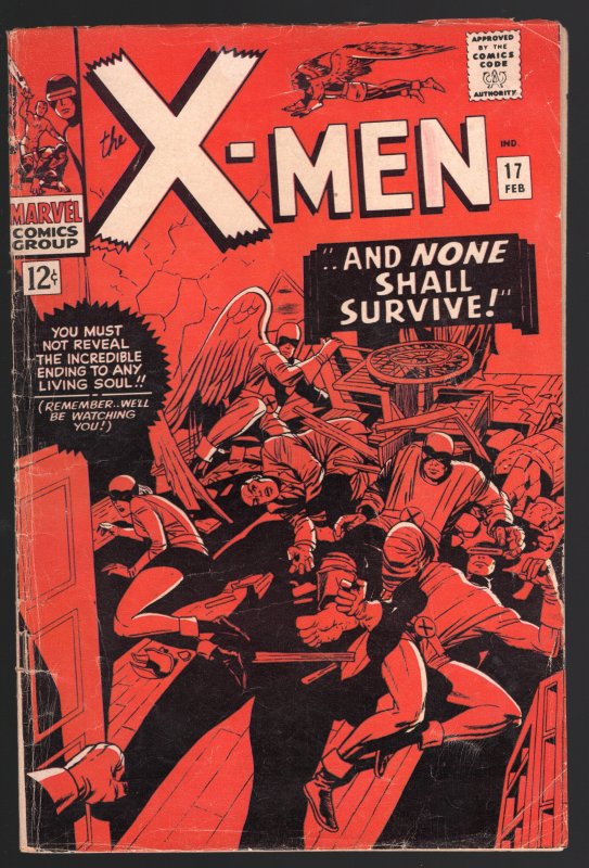 X-Men #17 (Marvel Comics), raw comic book in VG- 3.5 condition — front cover