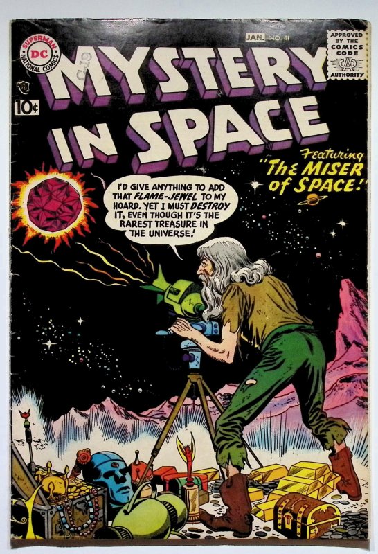 Mystery in Space #41 (DC Comics, 1958), raw, ungraded comic book — front cover