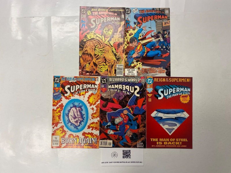 5 DC Comic Books Adventures Superman #470, raw, ungraded comic book — front cover