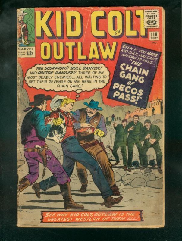 Kid Colt Outlaw #118 (1964), raw comic book in VG condition — front cover