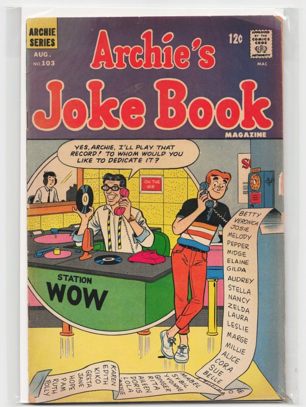 Archie's Joke Book Magazine #103 (Archie Comics, 1966), raw, ungraded comic book — front cover