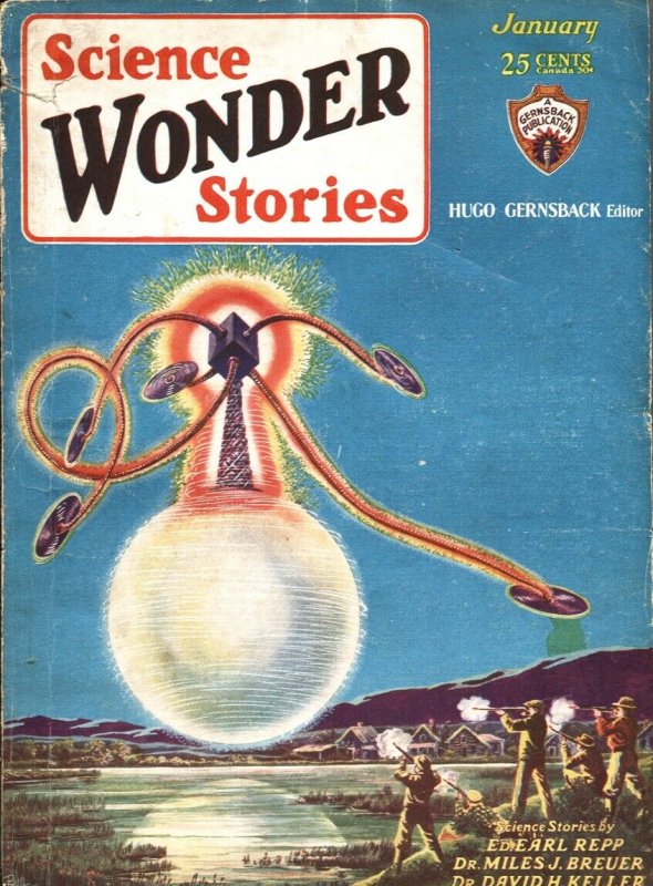 Science Wonder Stories #8 (1930), raw, ungraded comic book — front cover