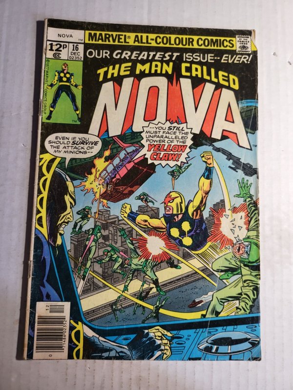 Nova #16 (Marvel Comics, 1977), raw, ungraded comic book — front cover