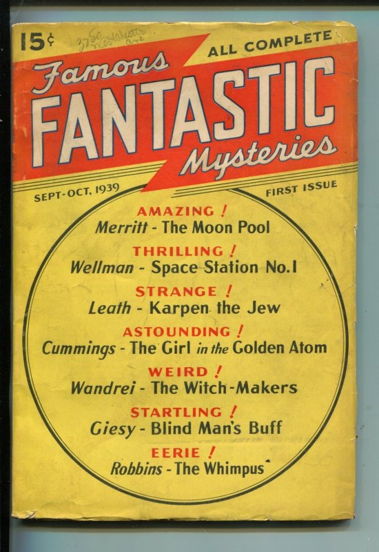 Pulp: Famous Fantastic Mysteries-Sept 1939-Red Star-1st Issue-Merritt-Cummin... (1939), raw, ungraded comic book — front cover