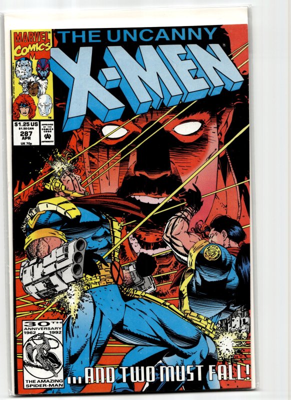 The Uncanny X-Men #287 (Marvel Comics, 1992), raw, ungraded comic book — front cover