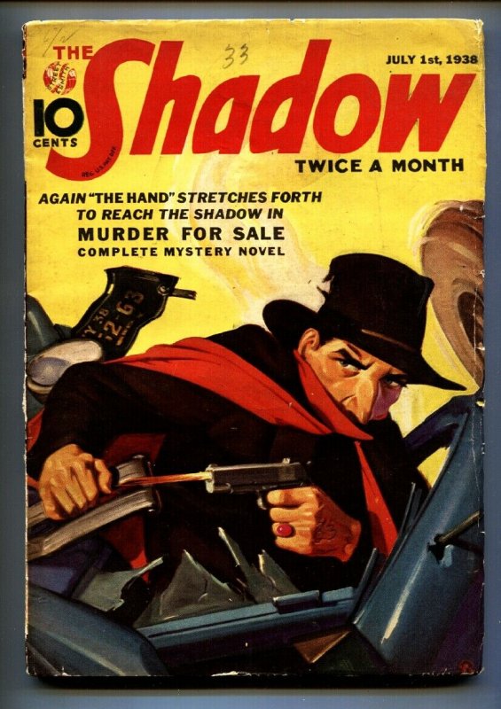 Shadow 1938 July 1 -The Whisperer- Street AND Smith-Rare Pulp VG (Street and Smith, 1938), raw, ungraded comic book — front cover