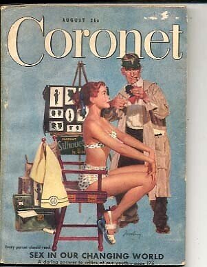 Mag: Coronet-8/1947-Pin-Up Girl Cvr/soap-Box Car VG, raw comic book in VG condition — front cover