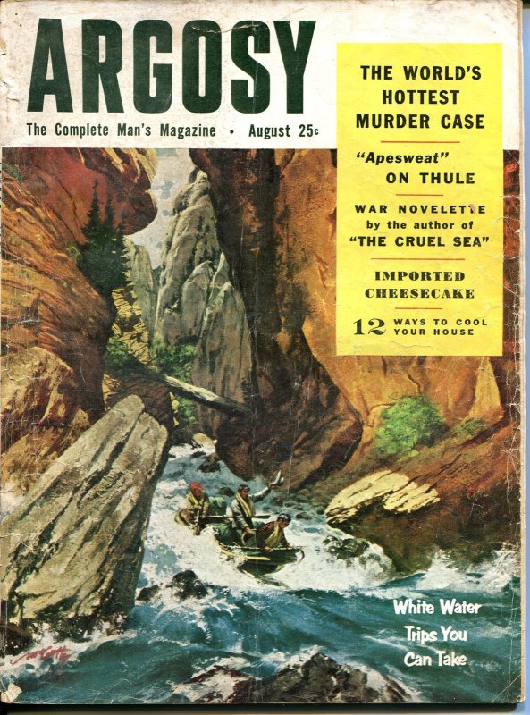 MAG: Argosy 8/1954-Popular Pubs-cheesecake Pix-pulp Thrills-FR, raw comic book in FR condition — front cover