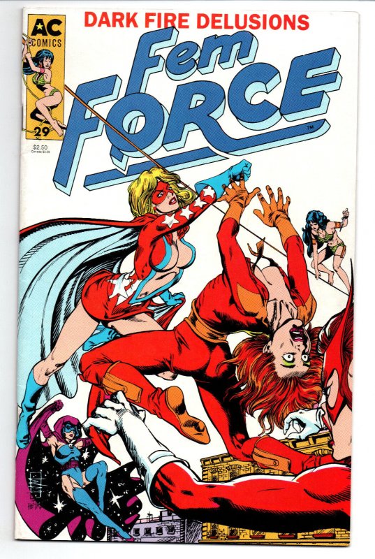 Femforce #29 (1990), raw comic book in VF condition — front cover