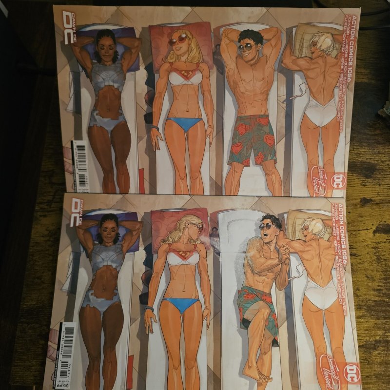 Action Comics 1056 E F Swimsuit Covers Superman Bikini, raw, ungraded comic book — front cover
