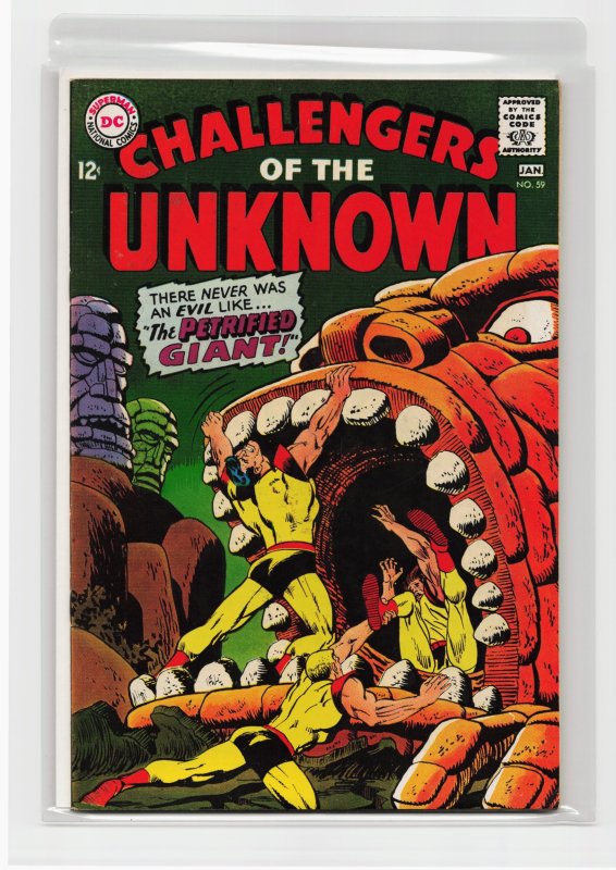 Challengers of the Unknown #59 (DC Comics, 1968), raw, ungraded comic book — front cover