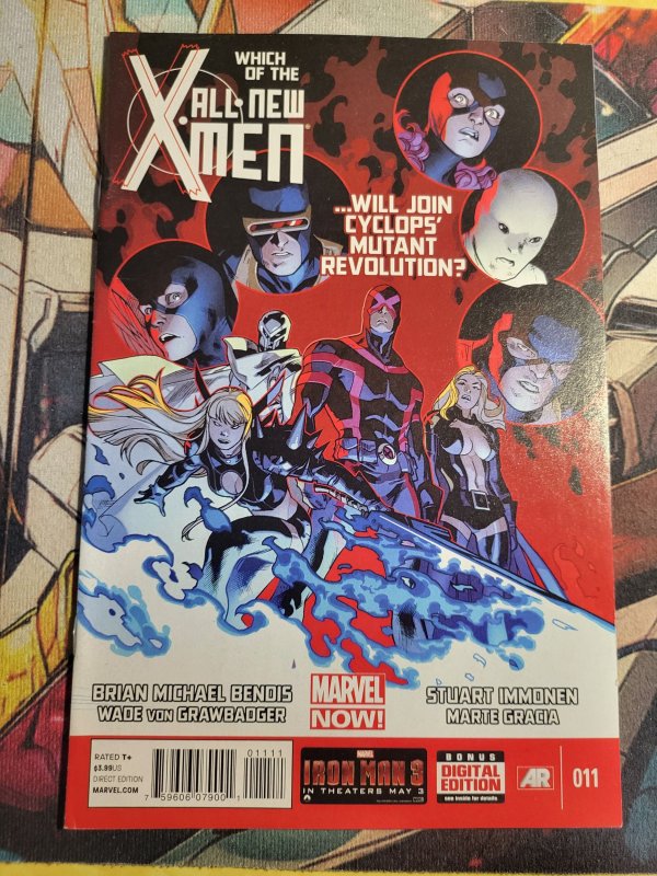 All-New X-Men #11 (Marvel Comics, 2013), raw, ungraded comic book — front cover