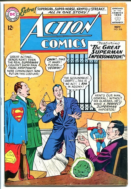 Action Comics #306 (DC Comics, 1963), raw comic book in VG condition — front cover